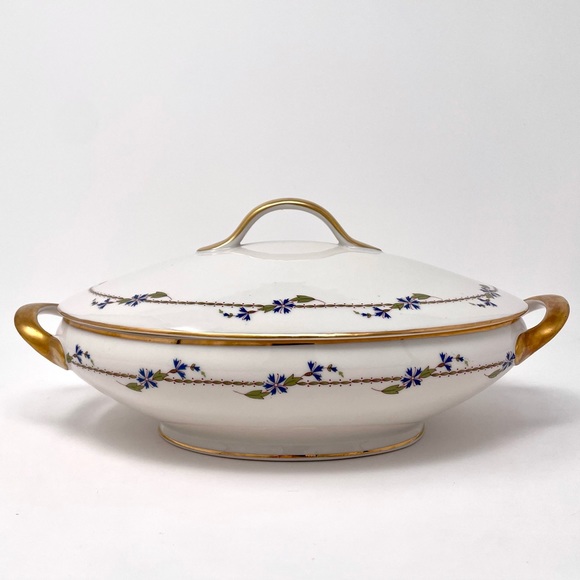 TV Tressemanes & Vogt Limoges France Stern Brothers Oval Covered Vegetable Dish - Picture 4 of 11